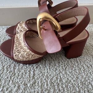 Comfortable and Elegant Brown and Tan Women's heels
